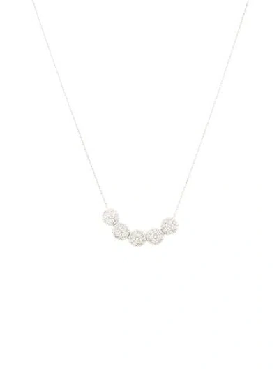 Pre-owned Necklace 14k 1.00ctw.diamond Cluster Bar , 18" In Multi