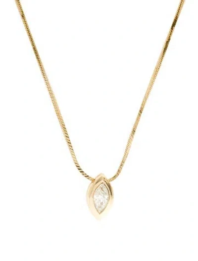 Pre-owned Necklace 14k 1.01ct Diamond Pendant , 18" In Multi