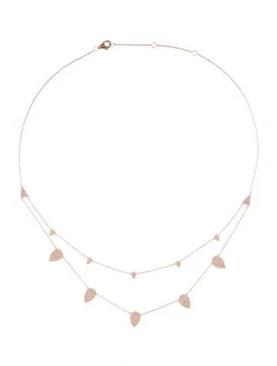Pre-owned Necklace 14k 1.01ctw Diamond Drop Double Strand , 19" In Multi