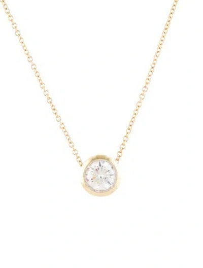 Pre-owned Necklace 14k 1.04ct Lab-grown Diamond Pendant , 17.75" In Multi