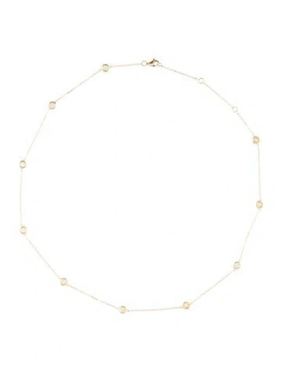 Pre-owned Necklace 14k 1.06ctw Diamond Station , 18" In Multi