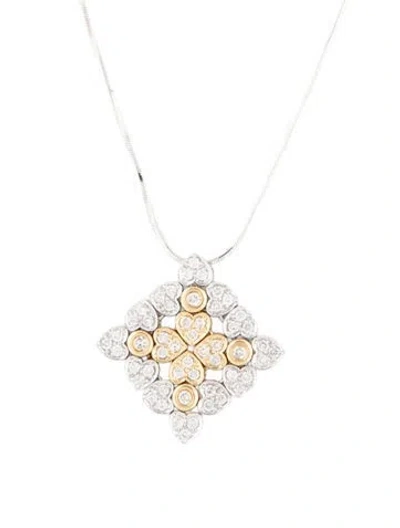Pre-owned Necklace 14k 1.08ctw Diamond Heart Pendant , 18" In Multi