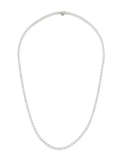 Pre-owned Necklace 14k 11.00ctw Lab-grown Diamond Tennis Bracelet, 17" In Multi