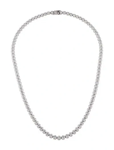 Pre-owned Necklace 14k 11.00ctw Lab-grown Diamond Tennis , 17.25" In Multi