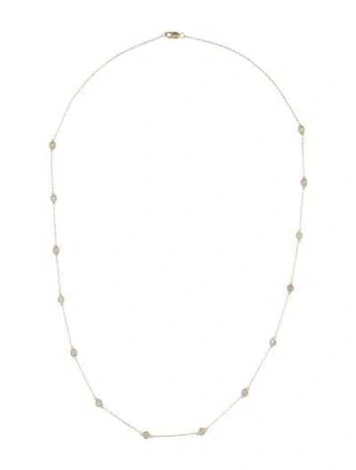 Pre-owned Necklace 14k 1.12ctw Diamond Station , 21.5" In Multi