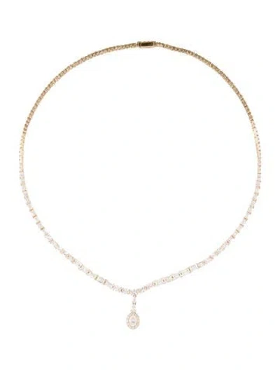 Pre-owned Necklace 14k 11.34ctw Lab-grown Diamond Rivière Pendant , 17" In Multi