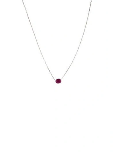 Pre-owned Necklace 14k 1.18ct Ruby Pendant , 18" In Multi