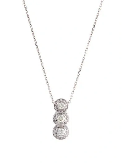 Pre-owned Necklace 14k 1.19ctw Diamond Drop Pendant , 20" In Multi