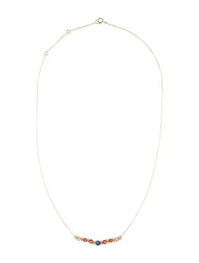 Pre-owned Necklace 14k 1.20ctw Sapphire Collar , 18" In Multi