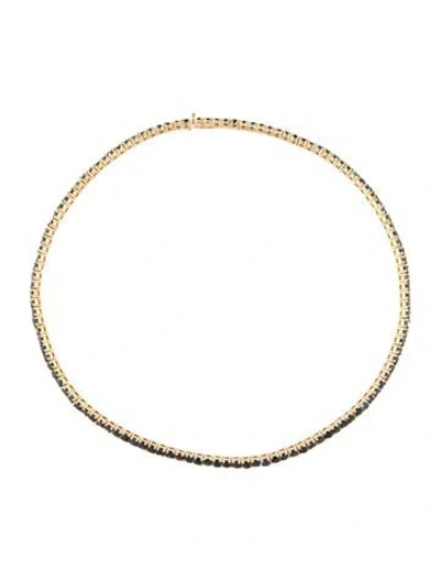 Pre-owned Necklace 14k 12.42ctw Sapphire Choker , 15.5" In Multi