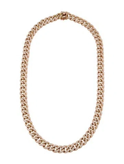Pre-owned Necklace 14k 12.74ctw Lab-grown Diamond Curb Chain Link , 21.5" In Multi