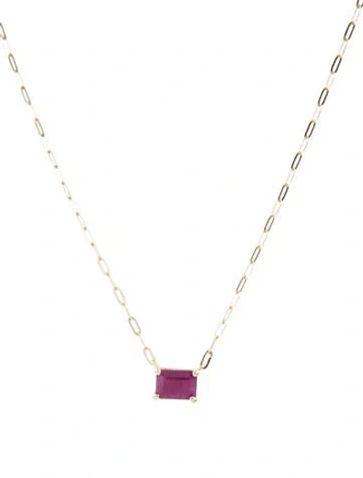Pre-owned Necklace 14k 1.27ct Ruby Pendant , 18" In Multi
