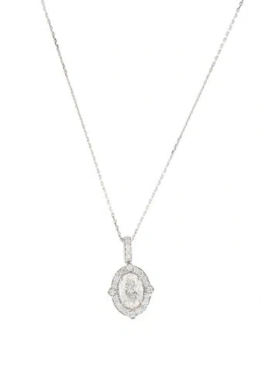 Pre-owned Necklace 14k 1.28ctw Lab-grown Diamond Pendant , 18" In Multi