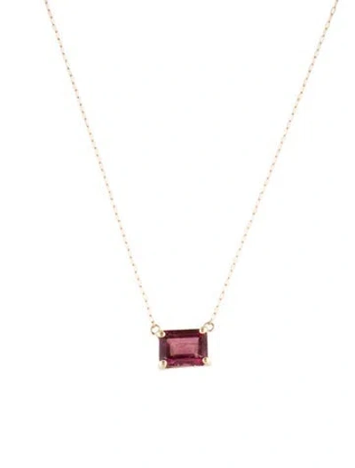 Pre-owned Necklace 14k 1.30ctw Tourmaline Pendant , 18.25" In Multi