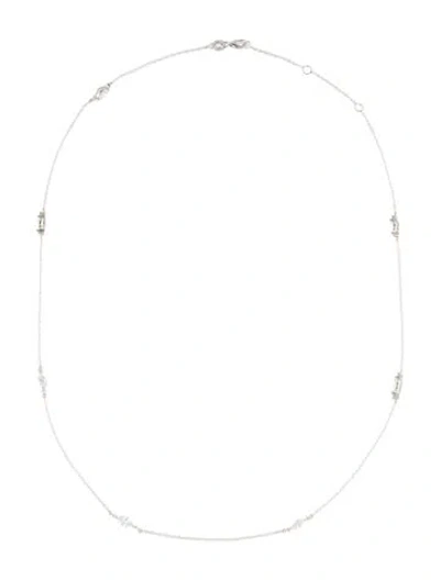 Pre-owned Necklace 14k 1.32ctw Diamond Station , 21" In Multi
