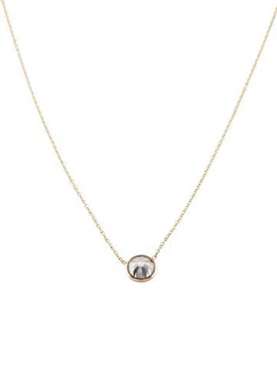 Pre-owned Necklace 14k 1.34ct Diamond Solitaire Pendant, 18.25" In Multi