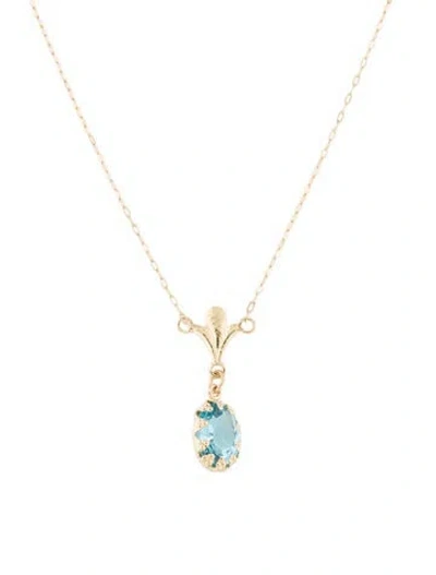 Pre-owned Necklace 14k 1.37ct Topaz Pendant , 18" In Multi