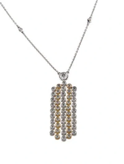 Pre-owned Necklace 14k 1.39ctw Diamond Drip Pendant , 18" In Multi