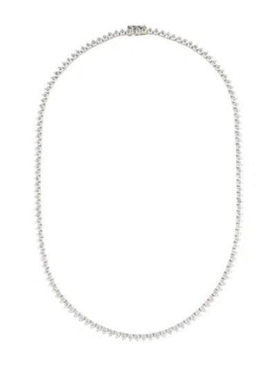 Pre-owned Necklace 14k 14.00ctw Diamond Graduated Tennis , 17.25" In Multi