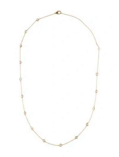 Pre-owned Necklace 14k 1.40ctw Diamond Station , 17.75" In Multi