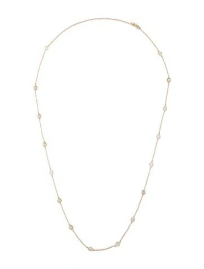 Pre-owned Necklace 14k 1.40ctw Diamond Station , 17.75" In Multi