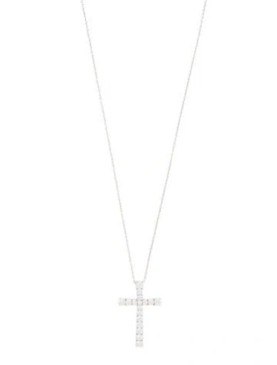 Pre-owned Necklace 14k 1.41ctw Diamond Cross Pendant , 18" In Multi