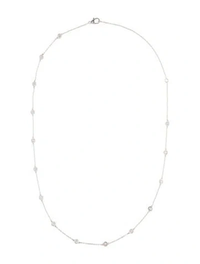 Pre-owned Necklace 14k 1.41ctw Diamond Station , 17.75" In Multi