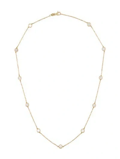 Pre-owned Necklace 14k 1.43ctw Diamond Station Chain , 16.5" In Multi