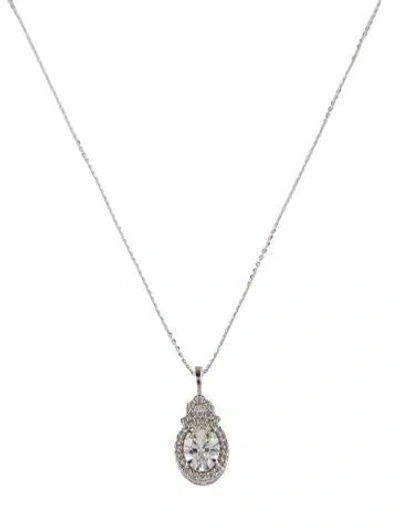 Pre-owned Necklace 14k 1.46ct Lab-grown Diamond Halo Pendant , 18" In Multi