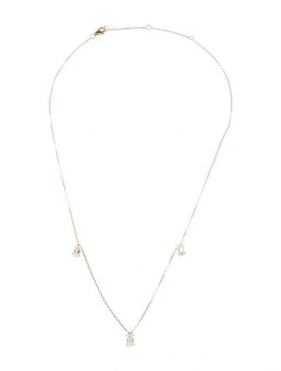 Pre-owned Necklace 14k 1.50ctw Diamond Dangle Station , 18", 18" In Multi