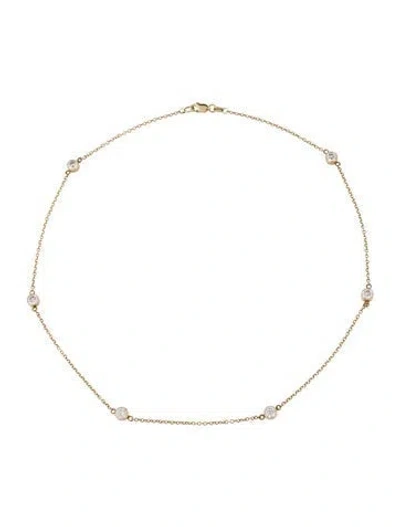 Pre-owned Necklace 14k 1.50ctw Diamond Station , 16" In Multi