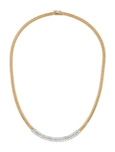 Pre-owned Necklace 14k 1.53ctw Diamond Station , 16" In Multi