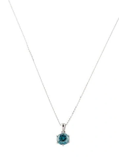Pre-owned Necklace 14k 1.54ctw Lab-grown Diamond Pendant , 17.75" In Multi