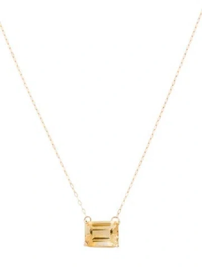 Pre-owned Necklace 14k 1.55ct Citrine Pendant , 18" In Multi