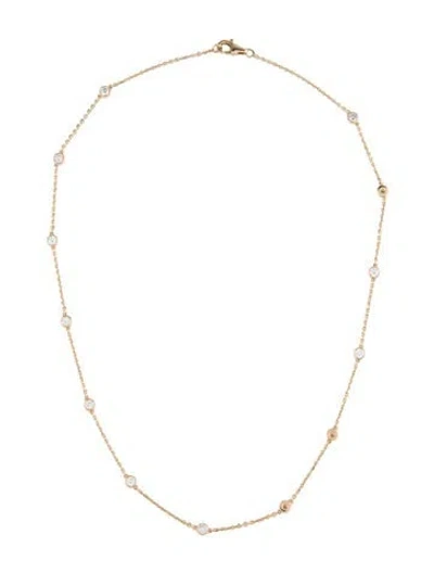 Pre-owned Necklace 14k 1.56 Diamond Station , 16.25" In Multi