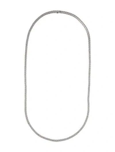Pre-owned Necklace 14k 15.72ctw Lab-grown Diamond Tennis , 22" In Multi