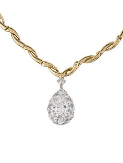 Pre-owned Necklace 14k 1.57ct Diamond Pendant , 18.5" In Multi