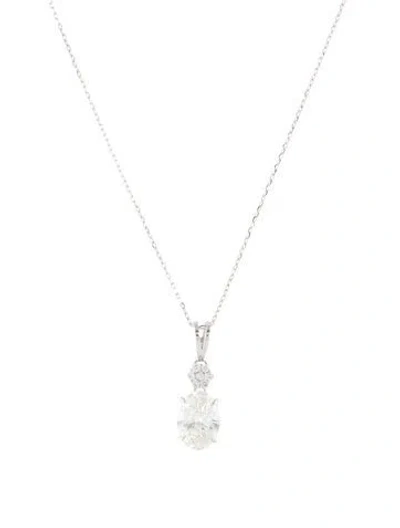 Pre-owned Necklace 14k 1.58ctw Lab-grown Diamond Pendant , 18" In Multi
