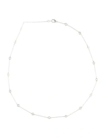 Pre-owned Necklace 14k 1.59ctw Diamond Station , 17" In Multi