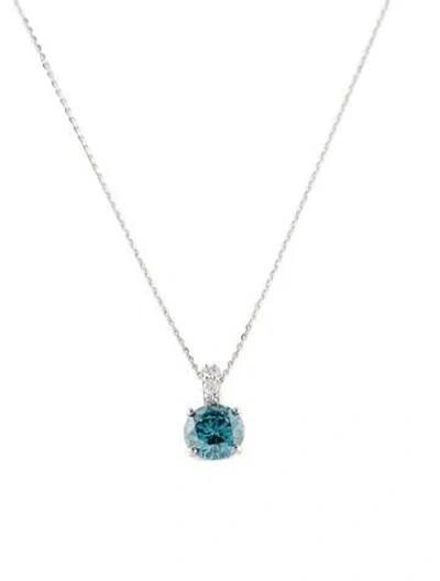 Pre-owned Necklace 14k 1.59ctw Lab-grown Diamond Pendant , 17.5" In Multi