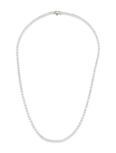 Pre-owned Necklace 14k 16.00ctw Lab-grown Tennis , 17.5" In Multi
