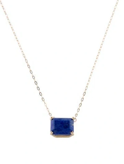 Pre-owned Necklace 14k 1.65ct Lapis Lazuli Pendant , 18" In Multi