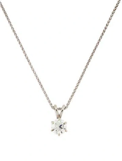 Pre-owned Necklace 14k 1.67ct Diamond Solitaire Pendant  In Multi