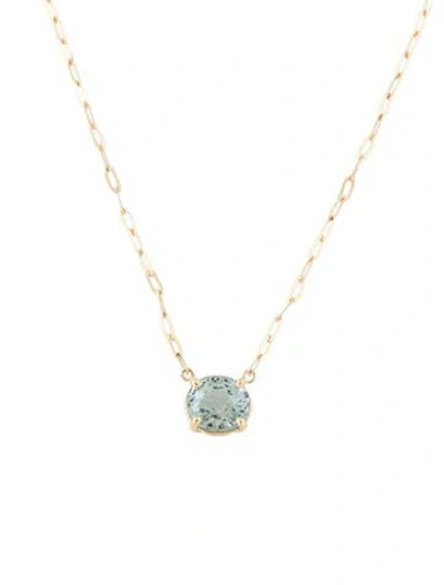 Pre-owned Necklace 14k 1.72ct Tourmaline Pendant , 18" In Multi