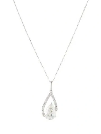 Pre-owned Necklace 14k 1.72ctw Lab-grown Diamond Pendant , 17.5" In Multi