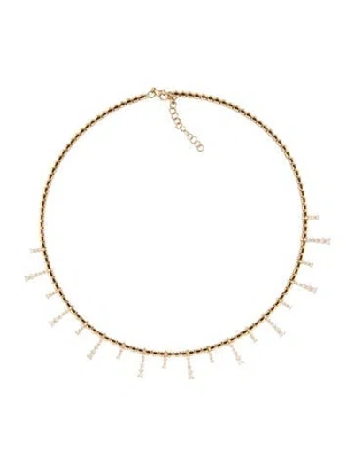 Pre-owned Necklace 14k 1.74ctw Diamond Choker Station , 16.5", 16.5" In Multi