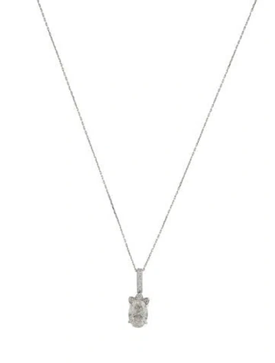 Pre-owned Necklace 14k 1.74ctw Lab-grown Diamond Pendant , 18" In Multi