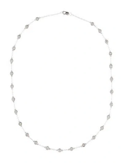 Pre-owned Necklace 14k 1.75ctw Diamond Station , 16" In Multi