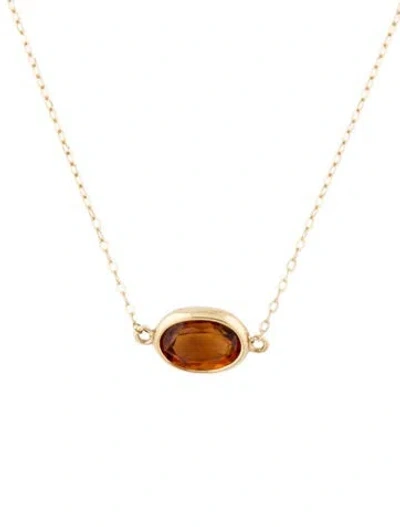 Pre-owned Necklace 14k 1.76ct Garnet Pendant , 18" In Multi