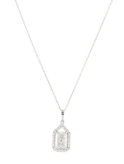 Pre-owned Necklace 14k 1.82ctw Lab-grown Diamond Pendant , 18" In Multi